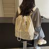 New Casual Nylon Drawstring Backpack Campus Versatile Sports Satchel Large Capacity Shoulder Tote Bag