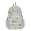 Schoolbag high value ins wind backpack alphabet junior high school student leisure backpack college wind large capacity class schoolbag female