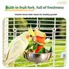 Stainless Steel Parrot Feeder Splash-Proof Vegetable Skewer Bird Food Holder  Bird Supplies