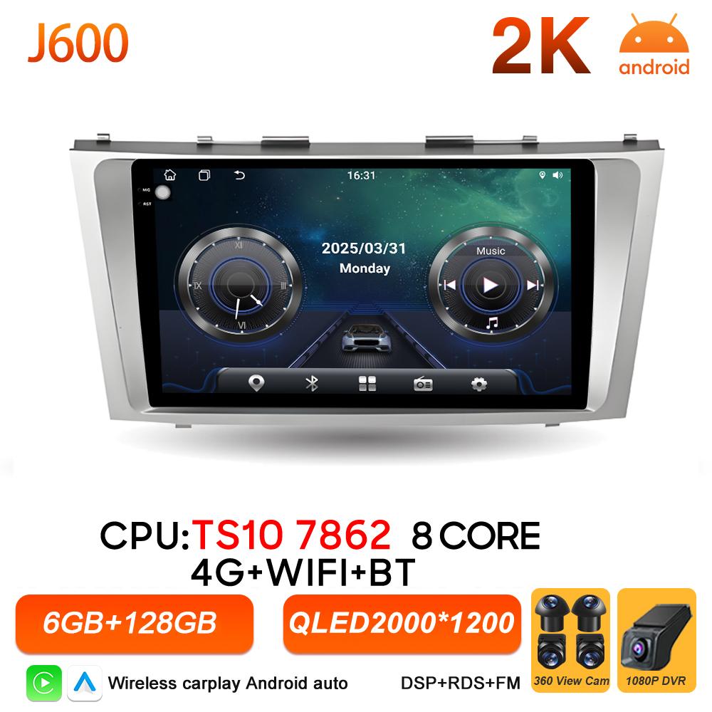 Android 16 Car Radio Auto For Toyota Camry 7 XV 40 50 2006 2007 2008 2009 2010 2011 Video Multimedia Player Carplay Wireless BT