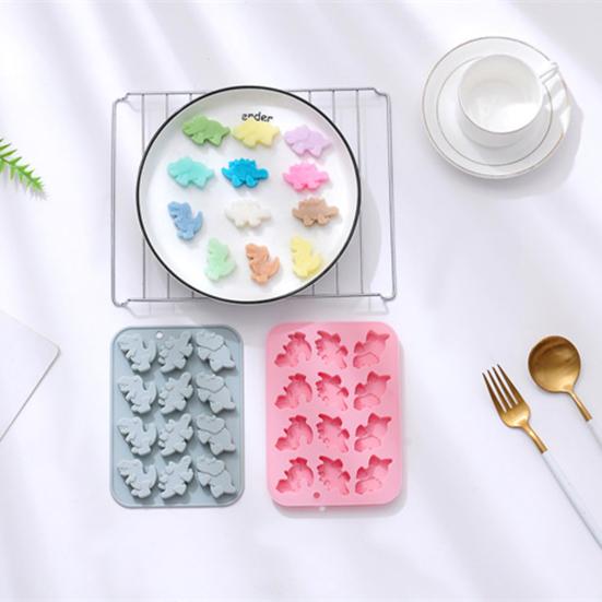 Форма для льда Силиконовый лоток 12 ячеек 3 формы динозавра Пищевой гибкий ледогенератор Шоколадные кубики льда Форма для приготовления торта