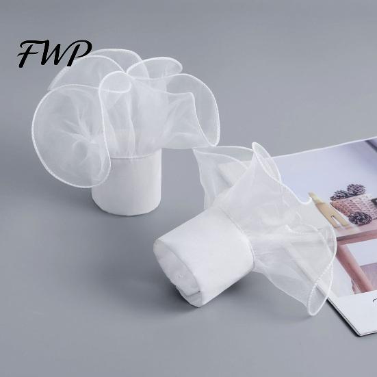 Vintage Style Cuff Trims Detachable Ruffled Cuffs for Women, Elastic Layered Tulle Fake Cuffs, Decorative Fashionable Arm Sleeve Extensions