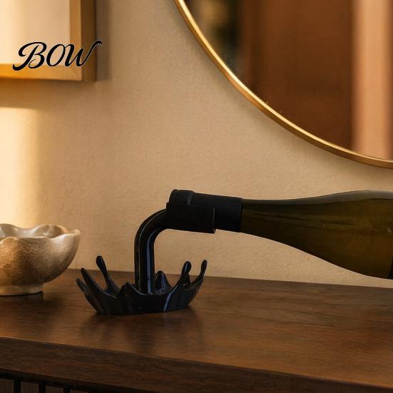 Decorative Wine Holder 3D Printed Crown Bottle Holder, Creative Spilled Splash Water Base Desktop Rack Rack, Minimalist Artistic Stand for Home