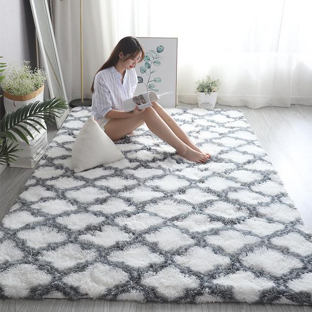 For Bedroom Living Room Home Carpet Nordic Fluffy Plush Children 'S Room Decor Non Slip Mats Lounge Porch Table Coffee Large Rugs