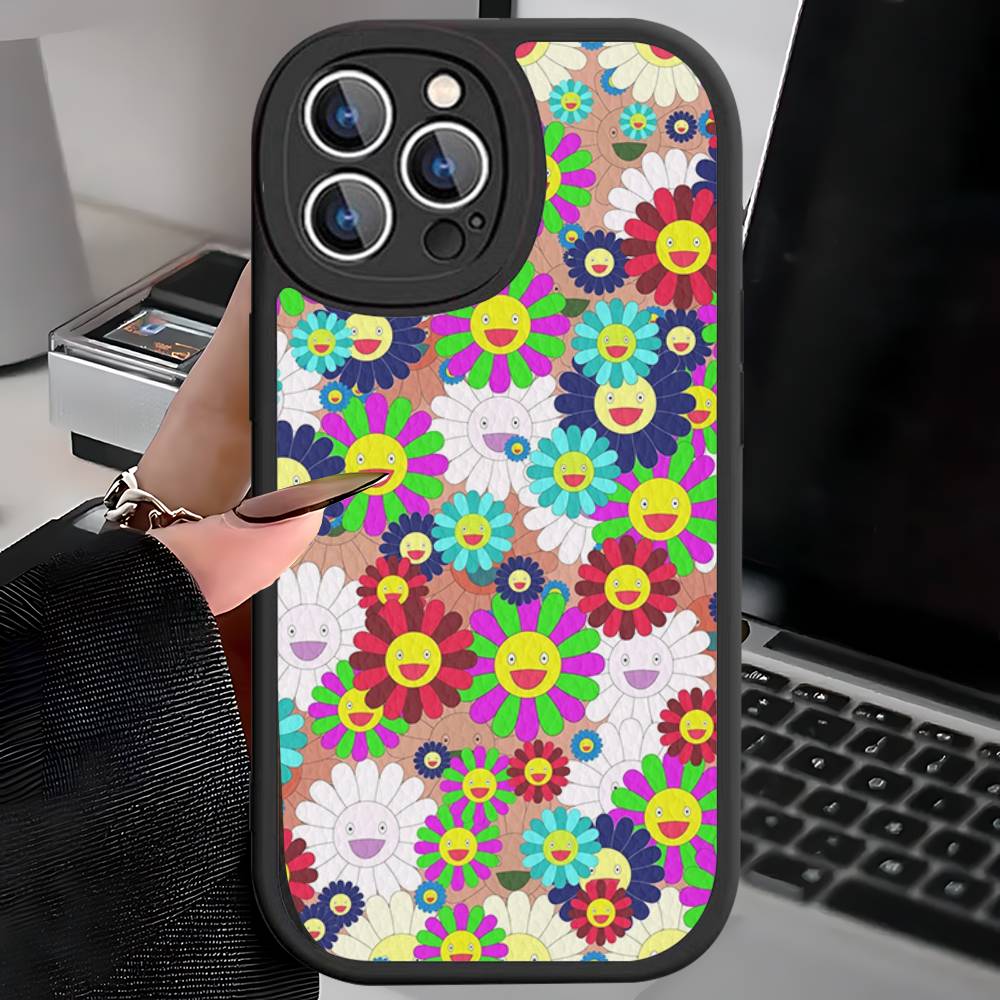 Японские Художники M-murakami T-takash Искусство Красочный Для iPhone 16 15 14 13 12 11 Pro Max Plus Ударопрочный Кожаный Мягкий Чехол для Телефона