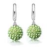 Multi Color 1 Pair Real Pure 925 Sterling Silver Austrian Pave Disco Ball Hoop Lever Back Earring Woman Jewelry