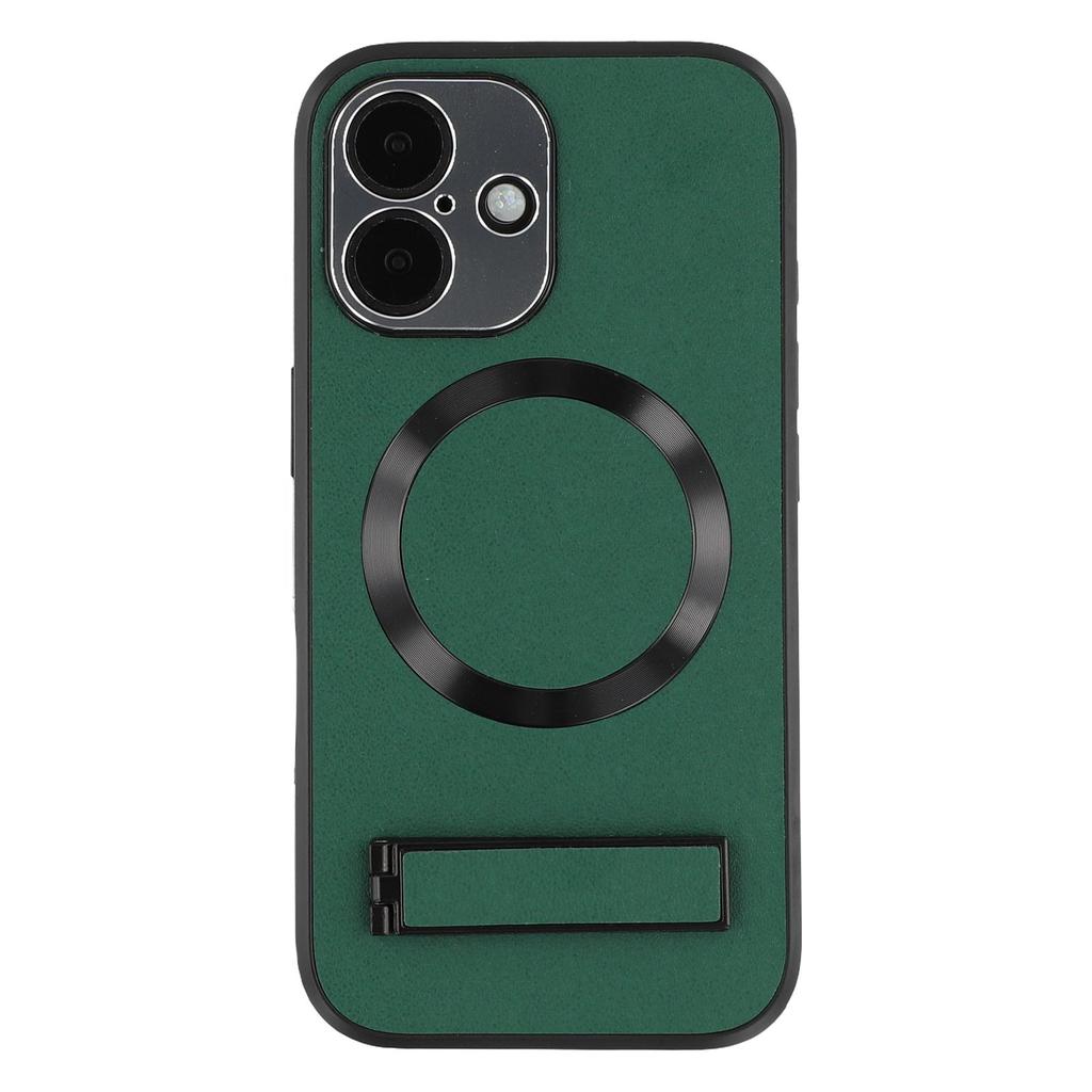 Чехол-подставка для iPhone 16, совместимый с MagSafe, задняя крышка для телефона из ПК+ТПУ+ПУ