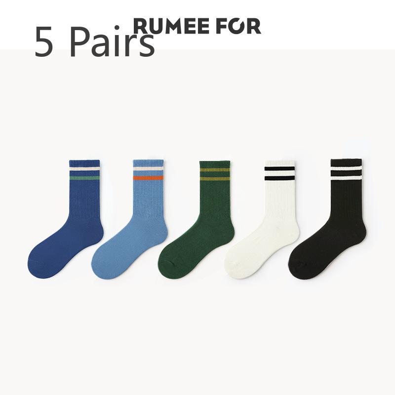 5 пар женских трендовых мультяшных носков-труб на весну и лето