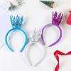 Glittering Powder Crown Hairband Hollowed Heart Tiaras Headband for Women Teens Birthday Party Celebration Costume Props