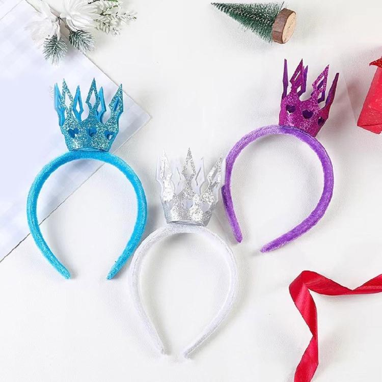 Glittering Powder Crown Hairband Hollowed Heart Tiaras Headband for Women Teens Birthday Party Celebration Costume Props