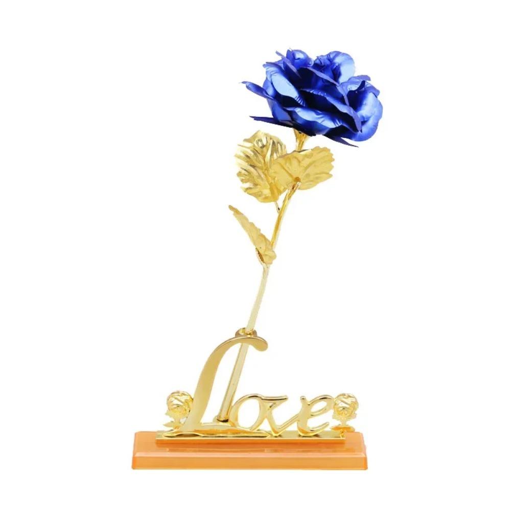 Искусственные золотые цветы Роза с покрытием из 24-каратной фольги Подарок на День святого Валентина для жены Свадьба День матери Вечная любовь Золотые розы