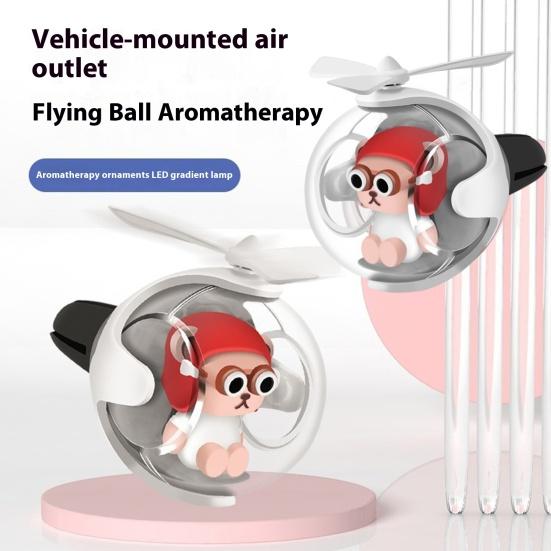 Автомобильный светодиодный аромадиффузор с вращающимся летающим шаром, освежитель воздуха для автомобиля с красочным световым эффектом, 3D-дизайн в стиле научной фантастики, ароматерапевтическое украшение для дома в автомобиле