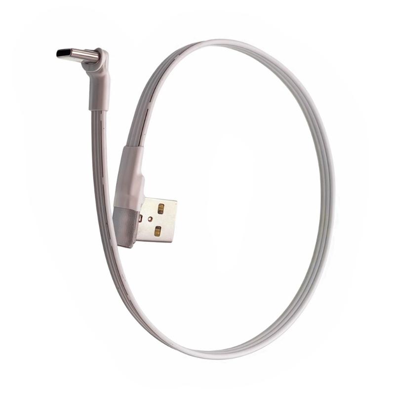 Плоский USB A на Type C кабель с угловым разъемом 90 градусов, USB 2.0 удлинитель для телефонов, планшетов, камер и других устройств