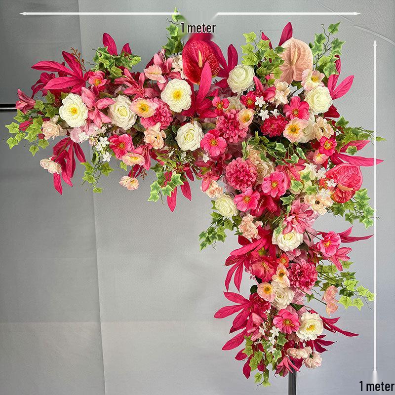 Треугольная шелковая цветочная композиция для свадебной арки для фона приема