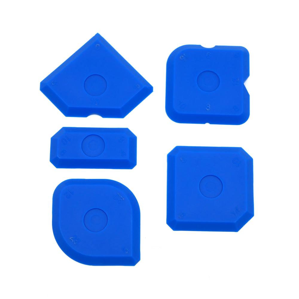 Blue 5-piece Silicone Sealant Profiler Putty Knife Caulking Scraper Sealant Spatulas