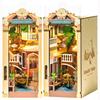 ROBOTIME DIY Book Nook Kit 3D Puzzle Миниатюрный домик со светодиодной подсветкой 3D Деревянный пазл Подставка для книг Украшение для книжной полки Ручная работа Деревянное изделие для начинающих и взрослых