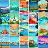 Алмазная мозаика Париж вышивка крестом 5D DIY Приморская картина Городская вышивка Вышивка Пейзаж Декор для дома