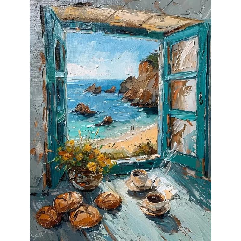 Абстрактные красочные граффити городской пейзаж холст картины современное искусство вид на море эстетические постеры принты декор гостиной