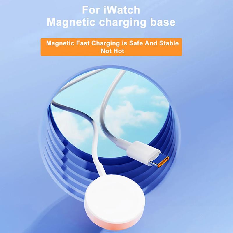 Quick Charger For Apple Watch USB C Wireless Charger For IWatch Series 9 8 7 SE 6 5 4 3 2 1 Magnetic Fast Charging Accessories