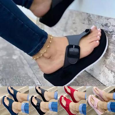 Модные женские босоножки на танкетке, летние повседневные шлепанцы без шнуровки на платформе, женские сандалии, вечерние сандалии с открытым носком