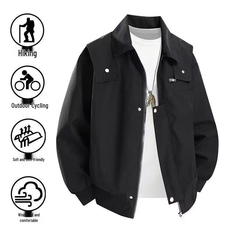 Мужская бейсбольная куртка в американском стиле с отложным воротником - Cleanfit High Street Осень Верхняя одежда