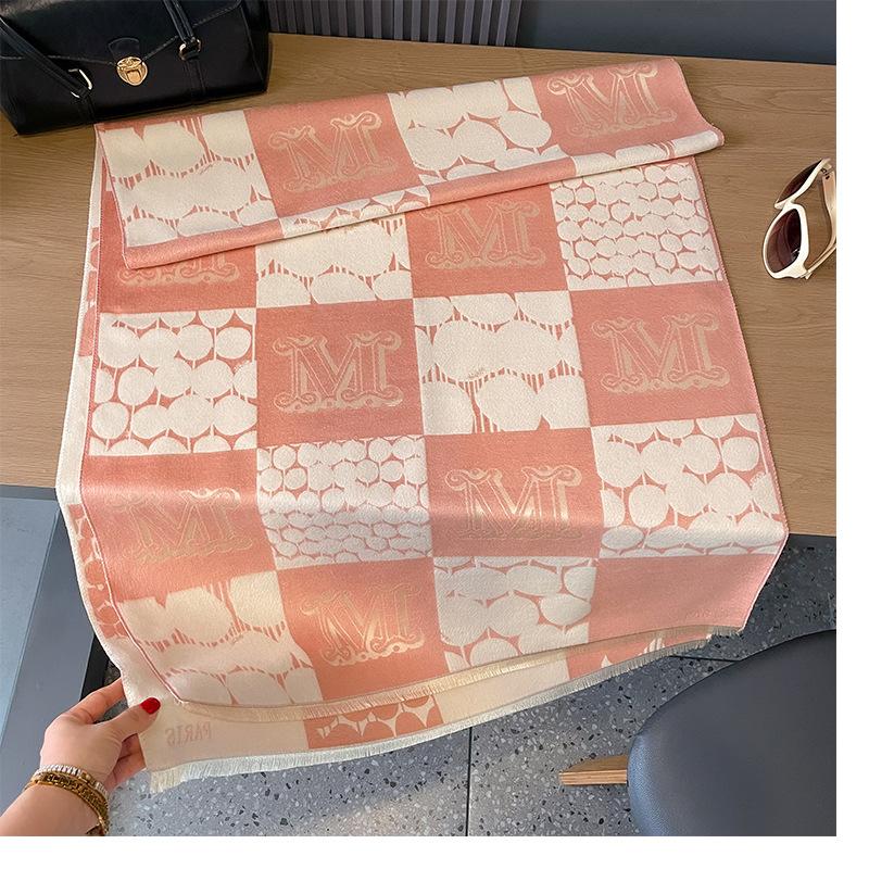 Checkered Double-Sided Thermal Scarf, Women'S Air Conditioner Shawl, And Neck Scarf