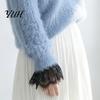 Layering Fake Sleeves Lace Cuffs for Women, Detachable Elastic Wrist Cuffs, Elegant Accessory Sweaters And Cardigans Trumpet