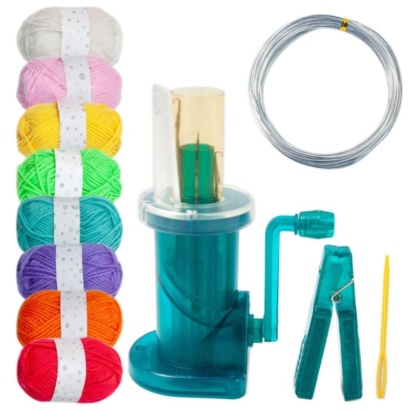 Y3NA Украсить-вязальная машина Ручной вязальный станок Веревка Нить Ткацкий инструмент Катушка Трикотин Машина Катушка Вязальщица Швейные аксессуары