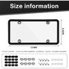 Wanheart Clear Framed Bubble License Plate Cover Set – 2-Pack Curved ABS Lens For 12×6 US Plates, Scratch & Weather Resistant Protection With