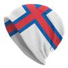 Женская шапка-бини с напуском и флагом Фарерских островов унисекс, крутая вязаная шапка с черепами для зимних лыж