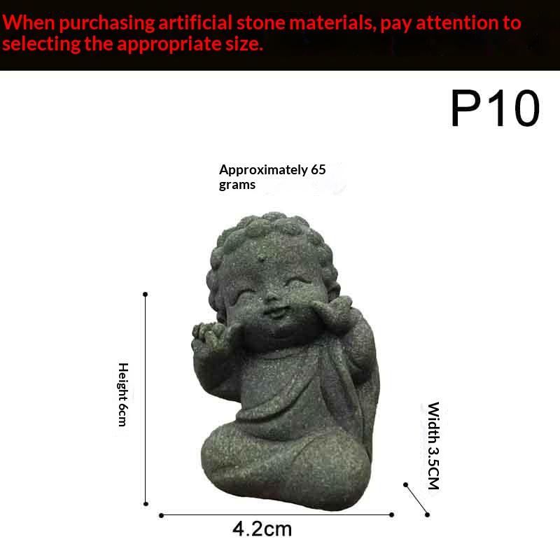Статуя Будды в китайском стиле, милые фигурки маленьких монахов, ландшафтный дизайн с мхом для аквариума, дзен, восточная эстетика, украшение для сада