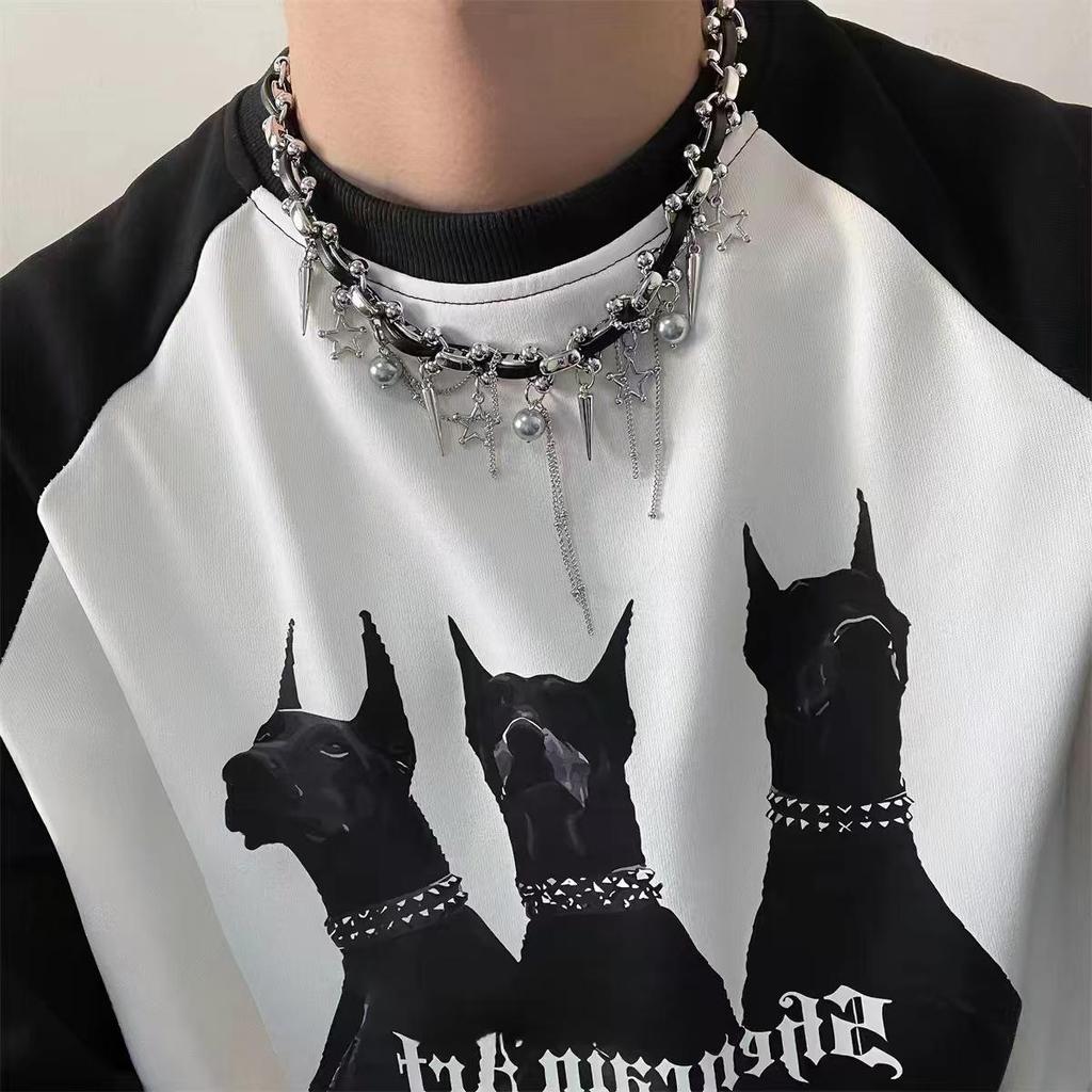 Ожерелье из бисера Y2K со звездой - Титановая сталь, панк-готический стиль для женщин