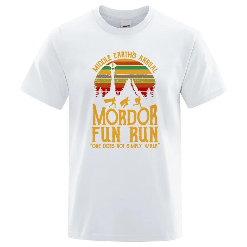 Футболка с принтом 'Mordor Fun Run' для мужчин и женщин, летняя