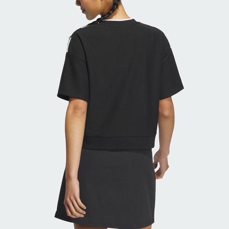 Adidas Женский свитшот с короткими рукавами и цветочной вышивкой X Shuting Qiu, черные топы IM8445