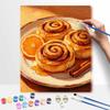 Набор для цифровой живописи маслом, ручная роспись DIY, картина для украшения дома. Коричные булочки. оранжевый. сладкий десерт, пищевое искусство