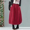 Plus Size Autumn Winter Elastic Waist Corduroy A-line Skirts