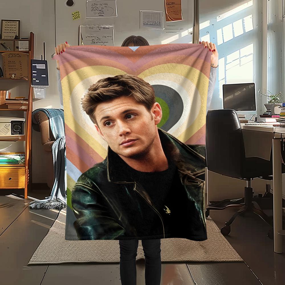 1 шт. Фланелевое одеяло с принтом Дина Винчестера, Высокое качество, Для всех сезонов, Декор для дома, Тепло и уют, Идеально для Рождественских подарков