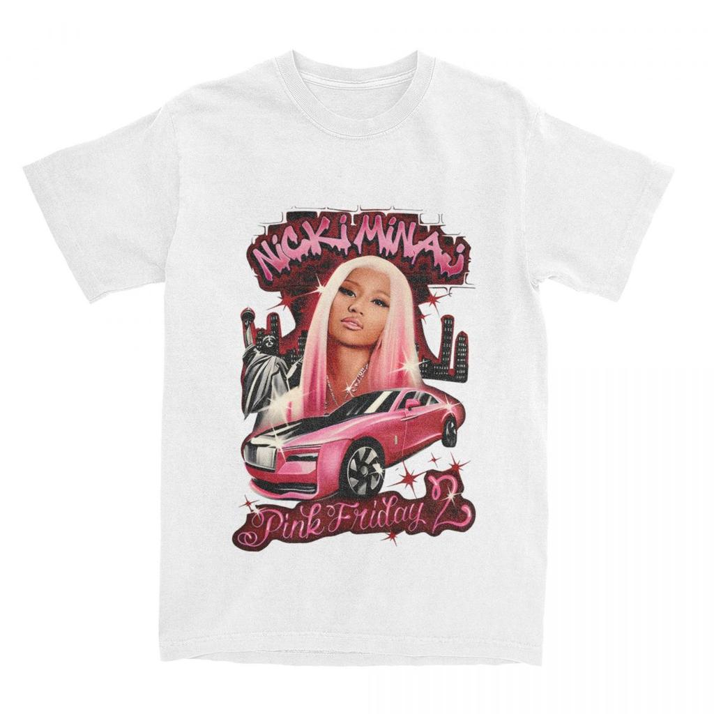 Новинка Футболки для мужчин Nicki Minaj Pink Friday 2 Tour с круглым вырезом из чистого хлопка, футболка с коротким рукавом, печатная одежда