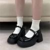 Женская обувь на платформе, туфли Мэри Джейн на толстом каблуке, женская обувь 2025 весна и осень, новые туфли на подошве-маффин, маленькие кожаные туфли, женские ретро-туфли