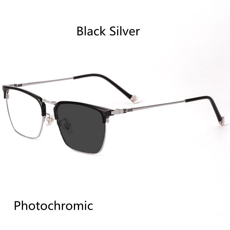 Anti Blue Light Pure Titanium Ultra-Light Reading Glasses Men Brand Design Square Frame Photochromic Cr-39 Resin Lenses +1.5 2.0