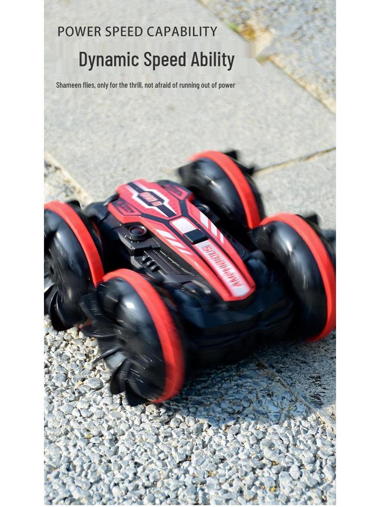 2.4G Remote Control Amphibious Car - Four-Wheel Drive, Double-Sided Stunt, Tumbling Toy