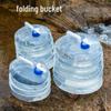 Portable Folding Water Bucket with Faucet for Outdoor Camping and Car Storage - Food Grade Household Use.