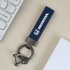 High Quality Leather Car Logo Keychain Keyring For Honda Jazz Fit Avancier Crv Accord Pilot City Prelude Mugen Power XR-V BO8