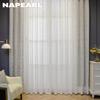 1 шт. NAPEARL Cherry Blossom Pattern жаккардовый белый тюль полупрозрачная прозрачная занавеска для гостиной спальни балкона окна домашнего декора