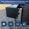 Aluminum RV Bumper End Cap Fits Standard 4-Inch Square Camper Bumpers, No-Insect Vent Holes, Secure Sewer Hose Storage 2 Pack