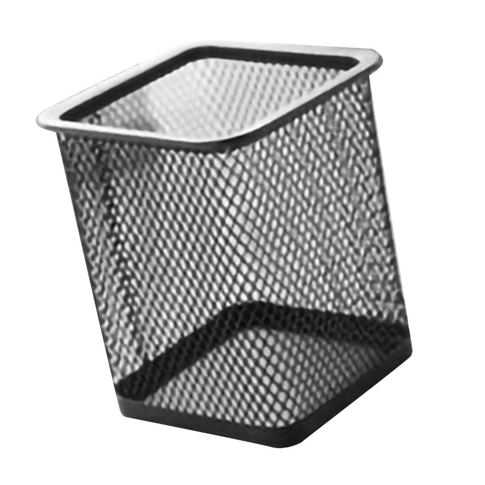 2 pcs Solid Structure Storage Bucket Metal Square Storage Tube Desktop Organizer Office Desktop