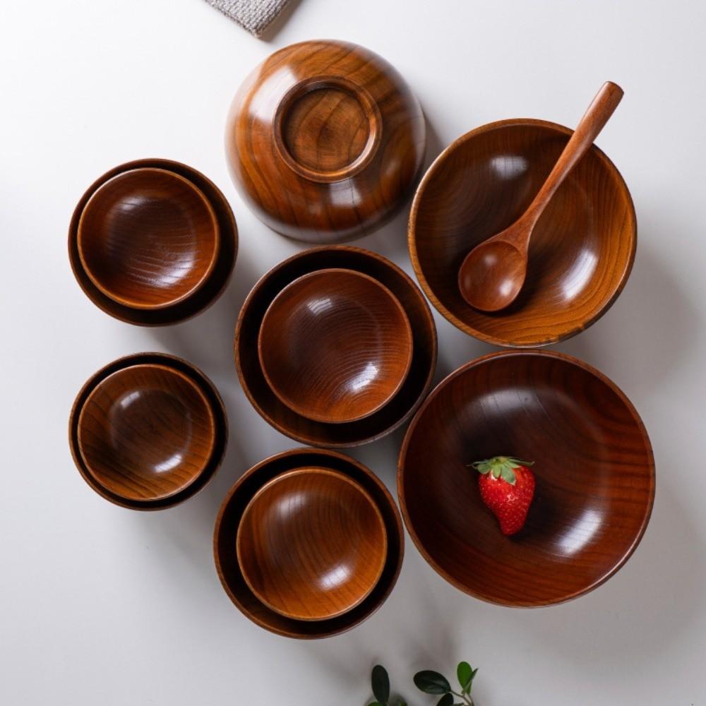 Household Food Containers Japanese Style Wooden Utensils New Wooden Bowls Kitchen Supplies