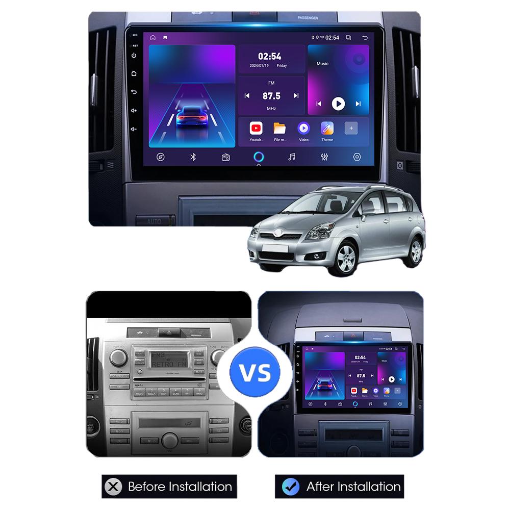 Android Carplay Car Radio For Toyota Corolla Verso 2004-2009 Multimedia Player Head Unit Stereo GPS Navigation BT WIFI 4+64GB