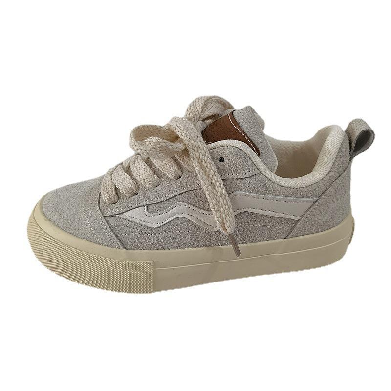 2024 Новые Кроссовки Женские Платформа Замшевые Красные Женские Вулканизированные Туфли Повседневные Женские Туфли На Плоской Подошве Зашнурованные Женские Спортивные Кроссовки Холщовая Обувь