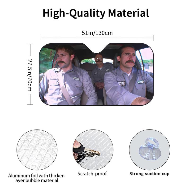 The O-OfficeES TV Car SunShade Visor Reusable Aluminum Foil UV Protector Suction Cups Heat Three-layer Insulation